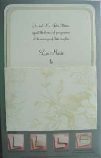 25 WEDDING INVITATIONS IVORY FLORAL ROSE GARTNER  