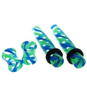 Set of 2 Tapers and 2 Plugs   1 Pair of Acrylic Tornado Tapers with O 