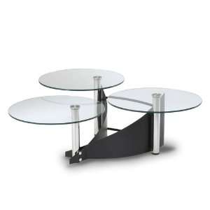  Three Tear Cocktail Table by Chintaly Imports   Black 