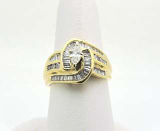 14k Yellow Gold Engagement Diamonds Ring size 7.5  