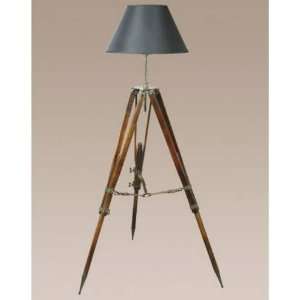 Authentic Models SL019B Campaign Tripod Floor Lamp with Black Shade SL